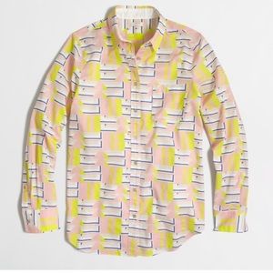 J.Crew to Multi color yellow and pink button-down, long sleeve shirt size large